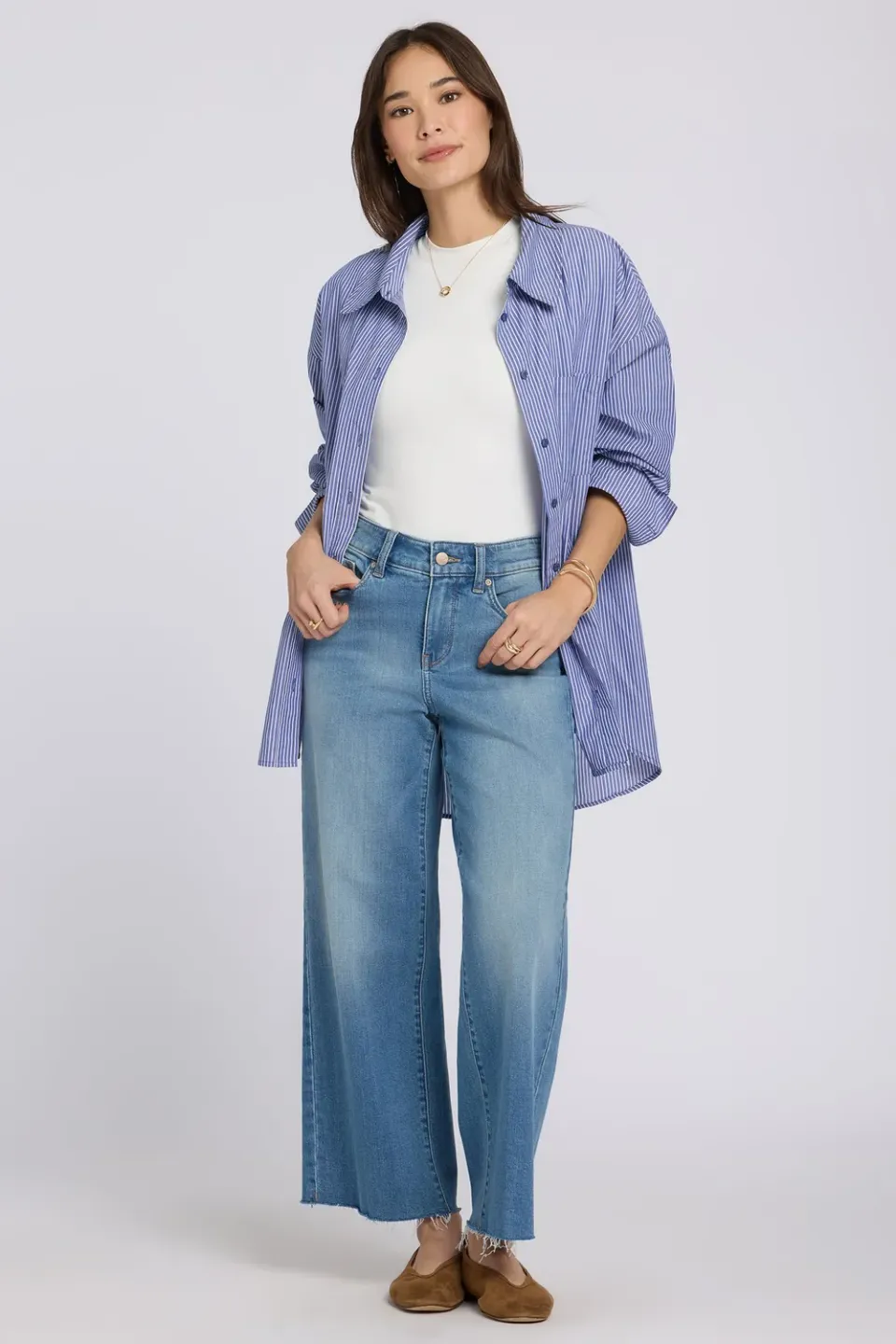 NYDJ Teresa Wide Leg Ankle Jeans Port Sea Weit