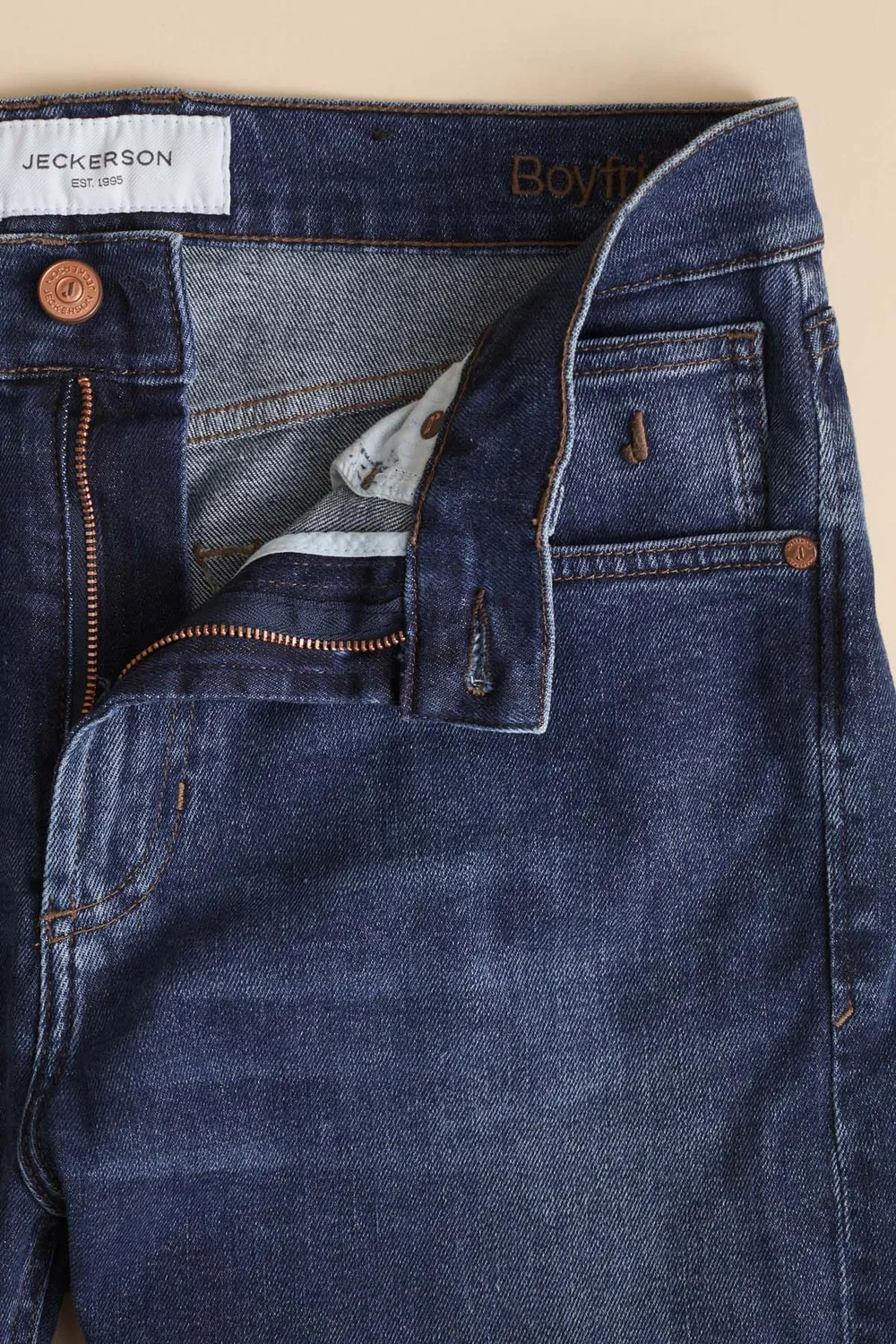 Jeckerson Julia Jeans Damen Mittelblau Boyfriend Fit