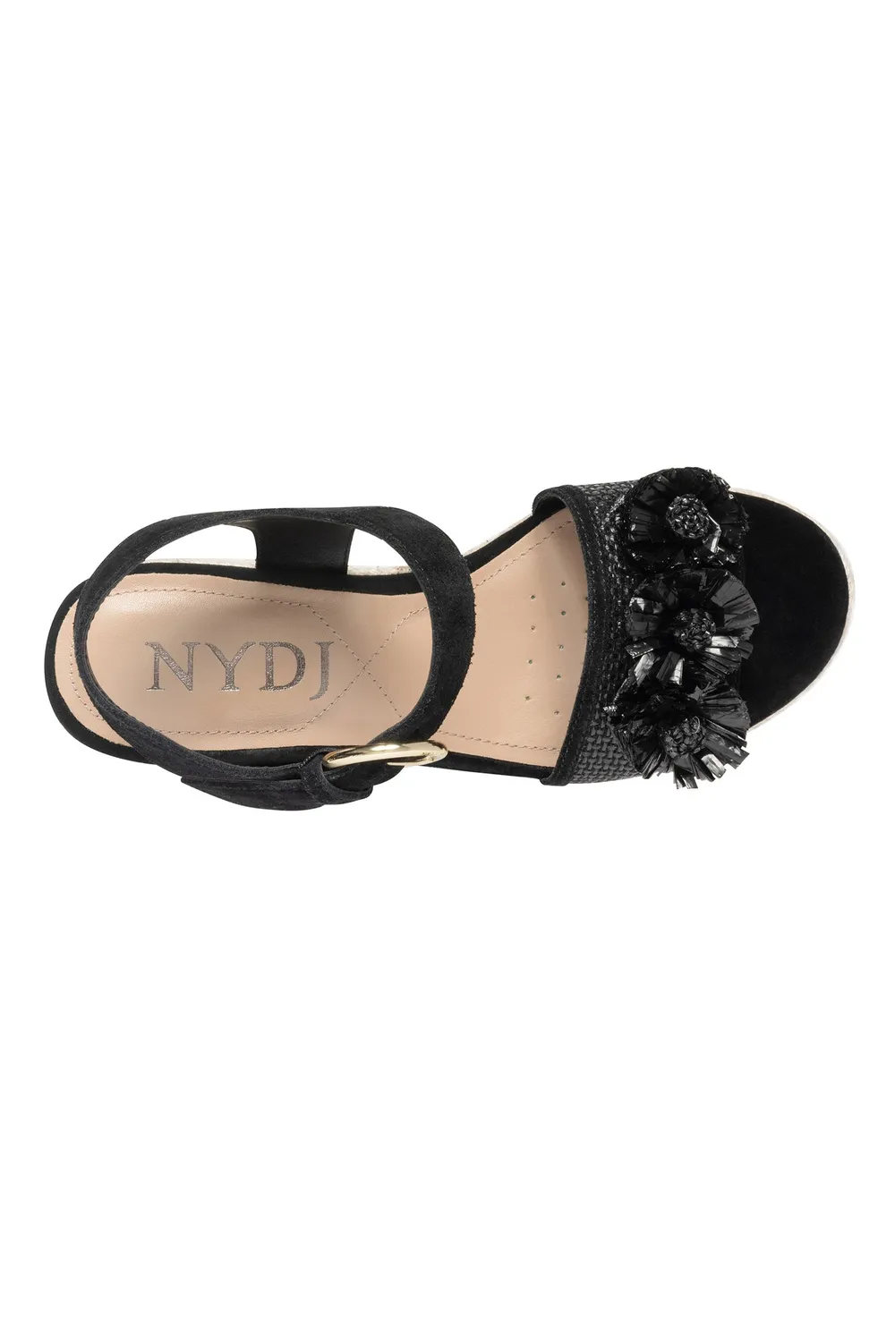 NYDJ Houston Plateau Sandalen Schwarz  Riemen