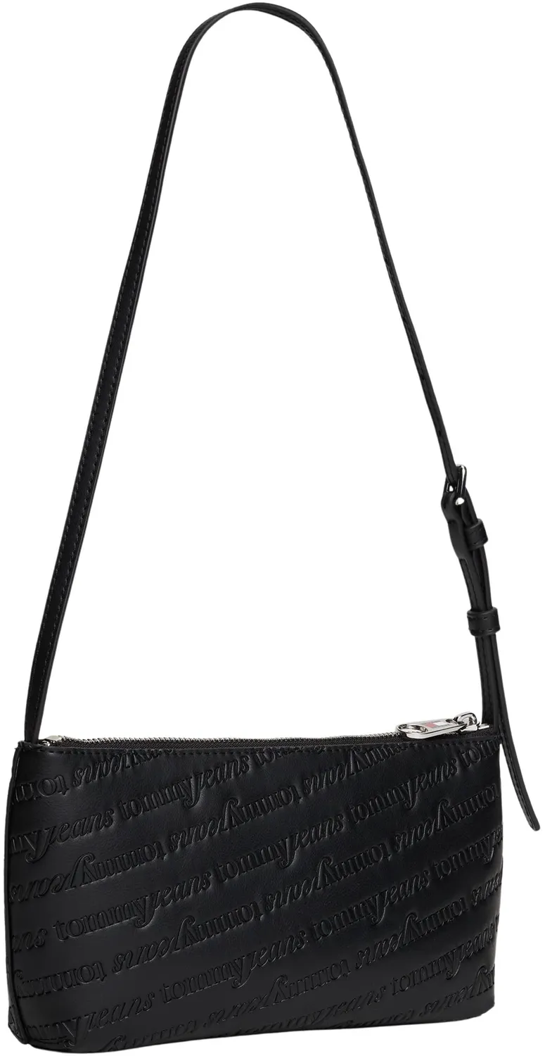 Tommy Jeans TJW Must AOP Schultertasche Schwarz Logo