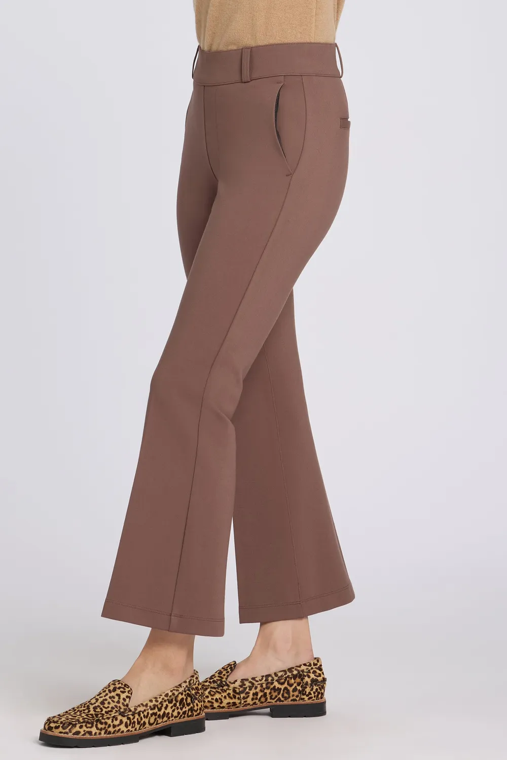 NYDJ Pull-On Flared Ankle Hose Deep Taupe sculpt