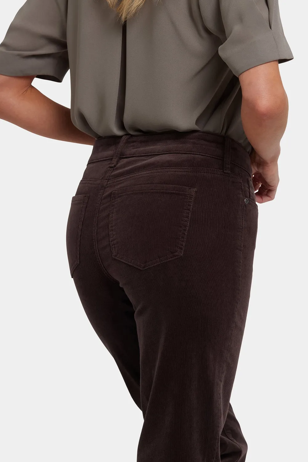 NYDJ Marilyn Straight Cordhose Bitter Chocolate Stretch