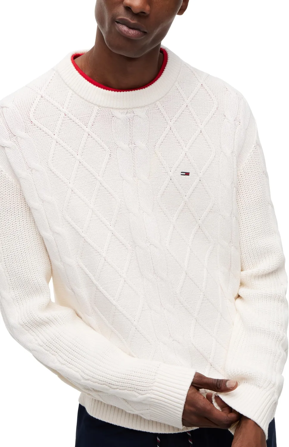 Tommy Jeans TJM Cable Knit DM0DM23405 Pullover Herren