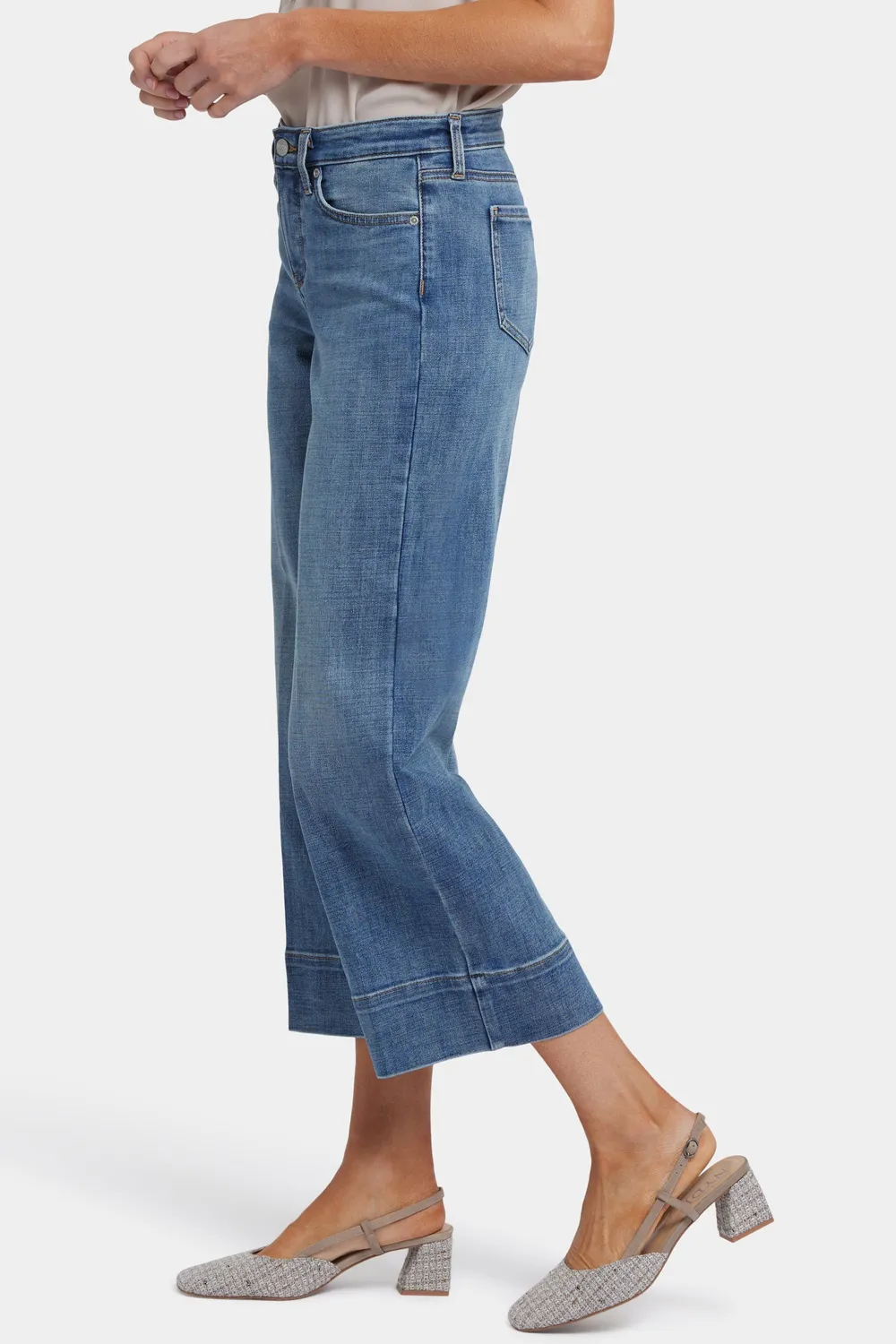 NYDJ Teresa Wide Leg Ankle Jeans Majorca Bay mittelblau