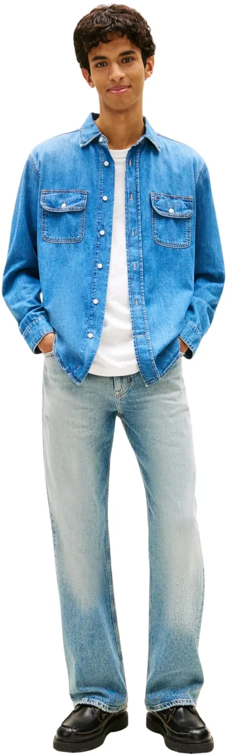 Tommy Jeans Relaxed Denim Shirt EXT Dm0dm23028 Jeanshemd L