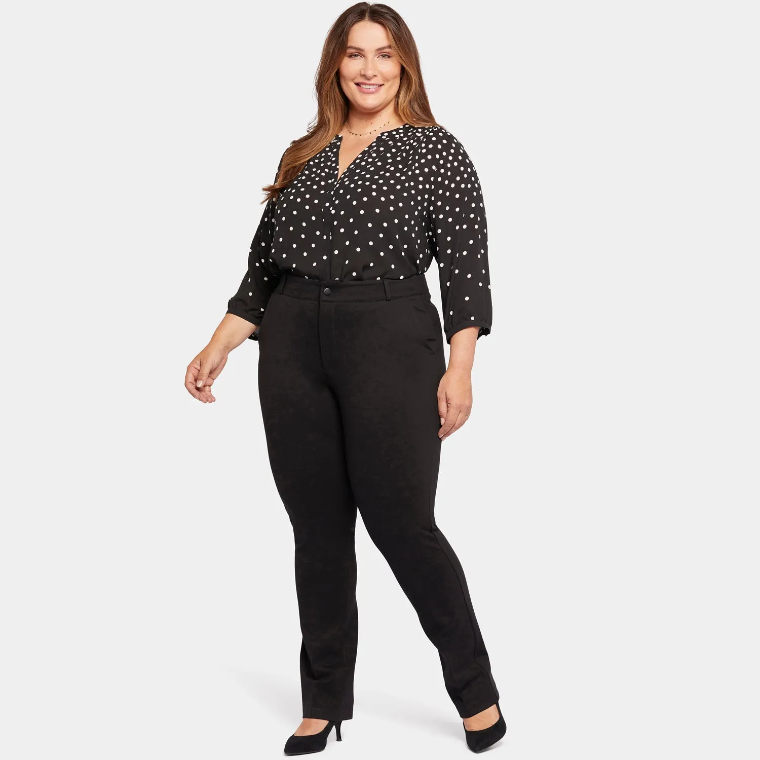 NYDJ Classic Trouser Hose Schwarz Plus Size formend