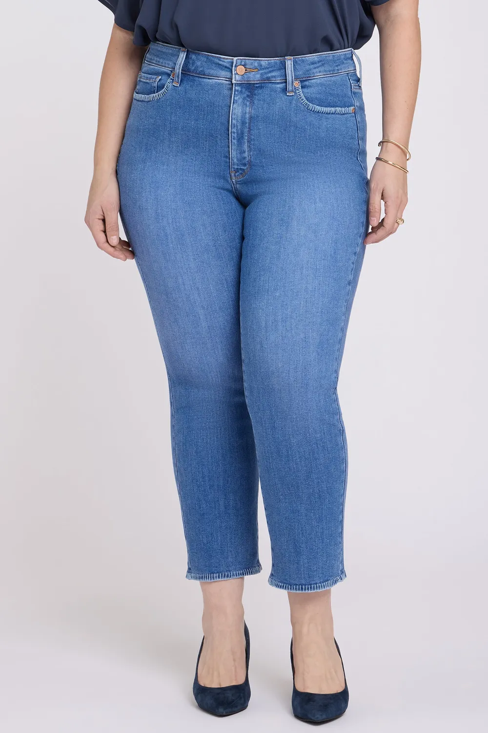 NYDJ Marilyn Straight Ankle Jeans Blue Paradise Plus