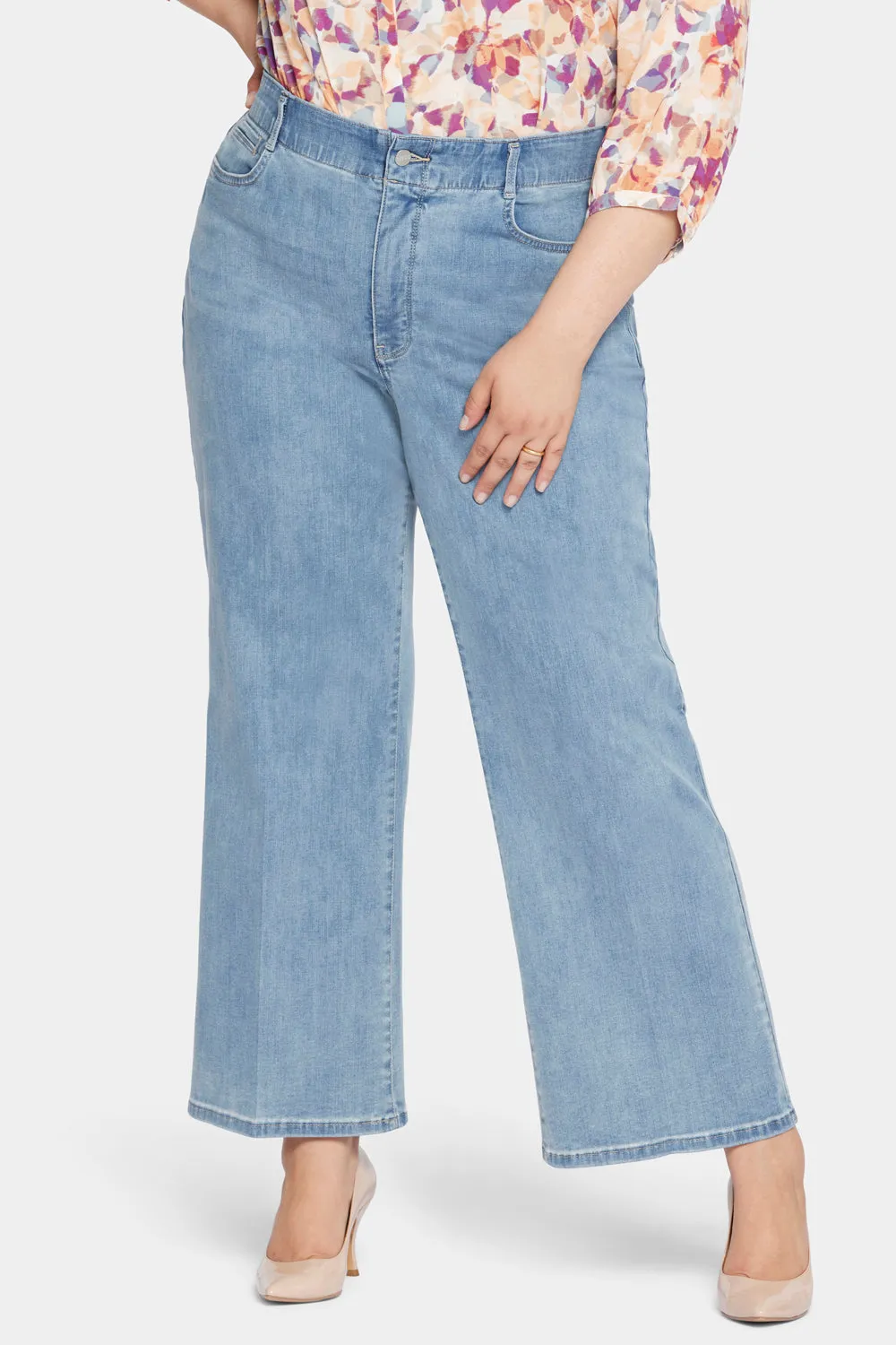 NYDJ Waist-Match Major Wide Leg Jeans Plus Crystalline