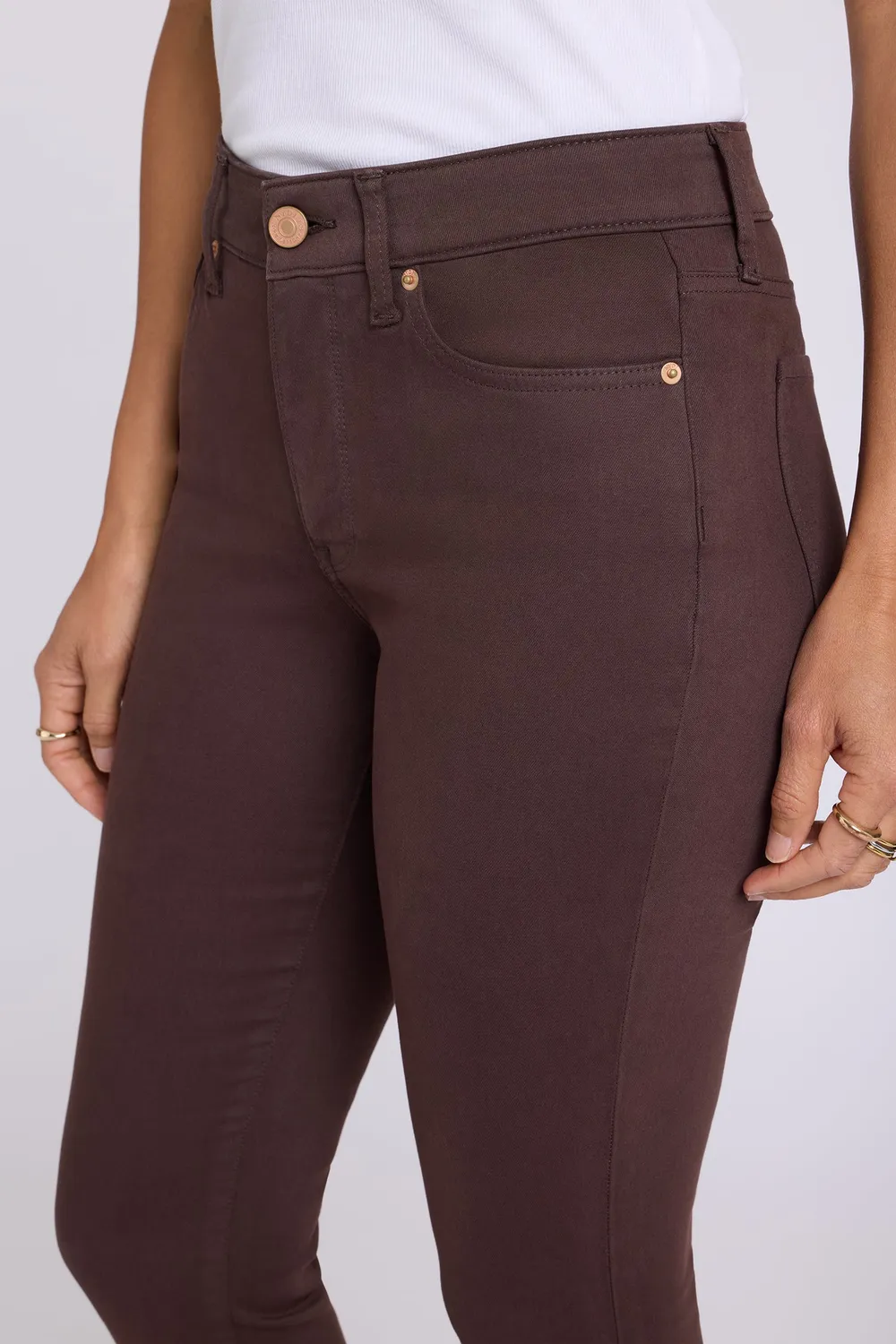NYDJ Ami Skinny Petite Jeans Bitter Chocolate Stretch