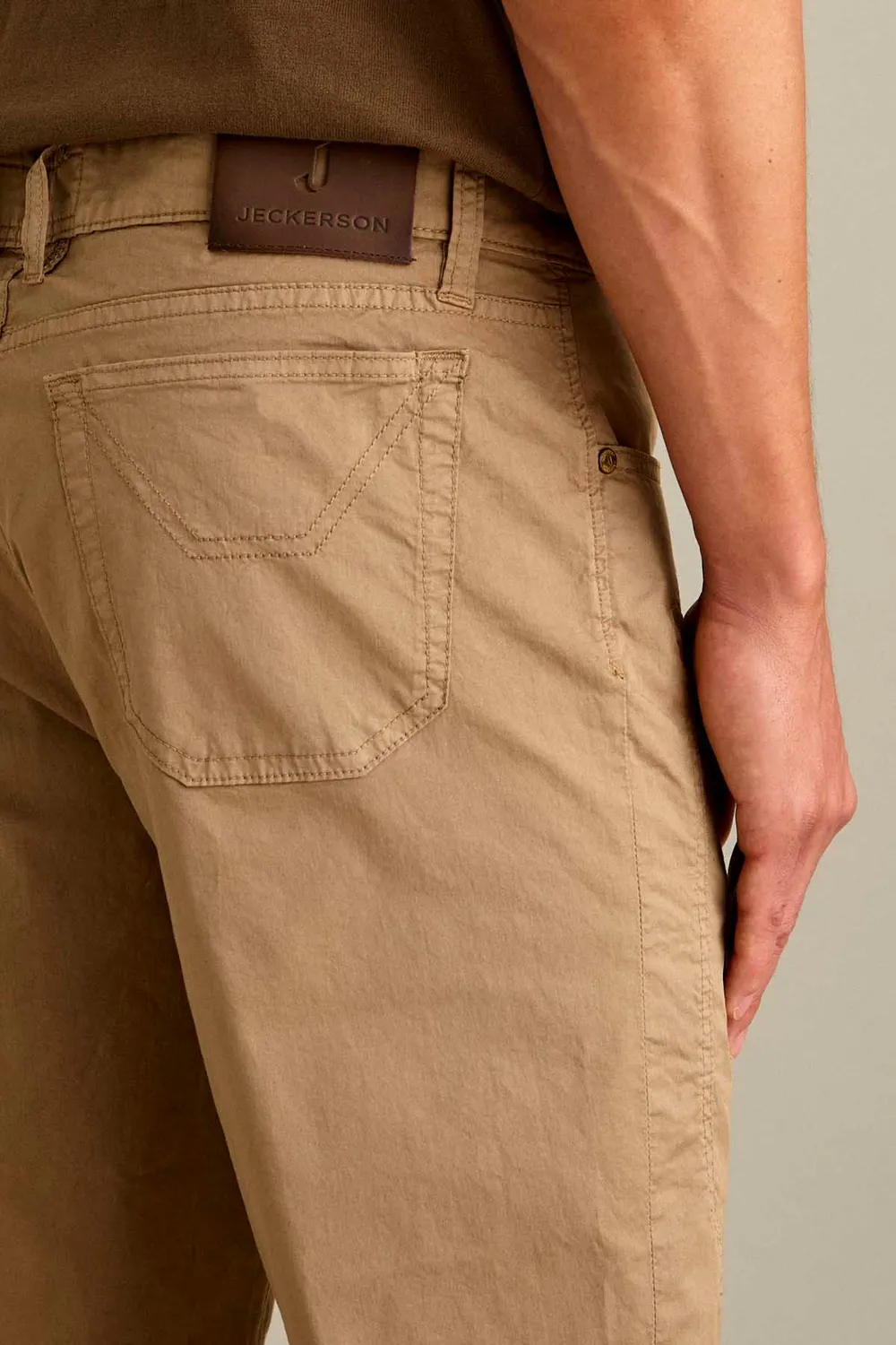 Jeckerson Jayden Slim Fit Bermuda beige Zement Stretch