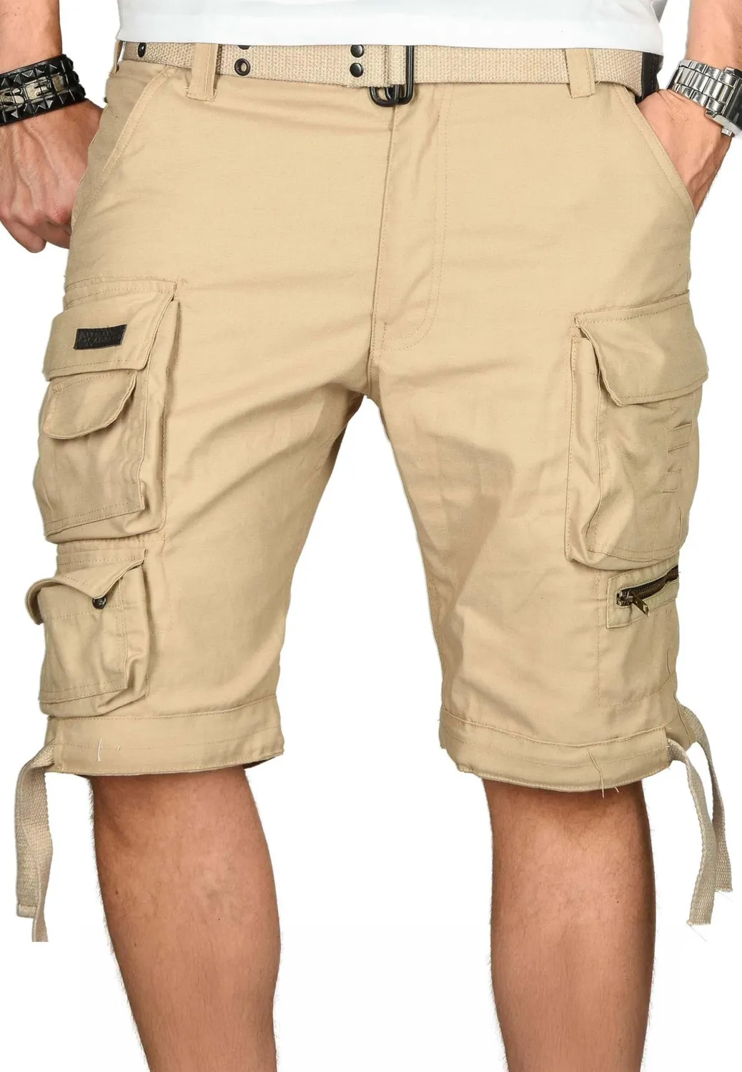 Alessandro Salvarini AS-079 Cargoshorts Camouflage mit Gürtel