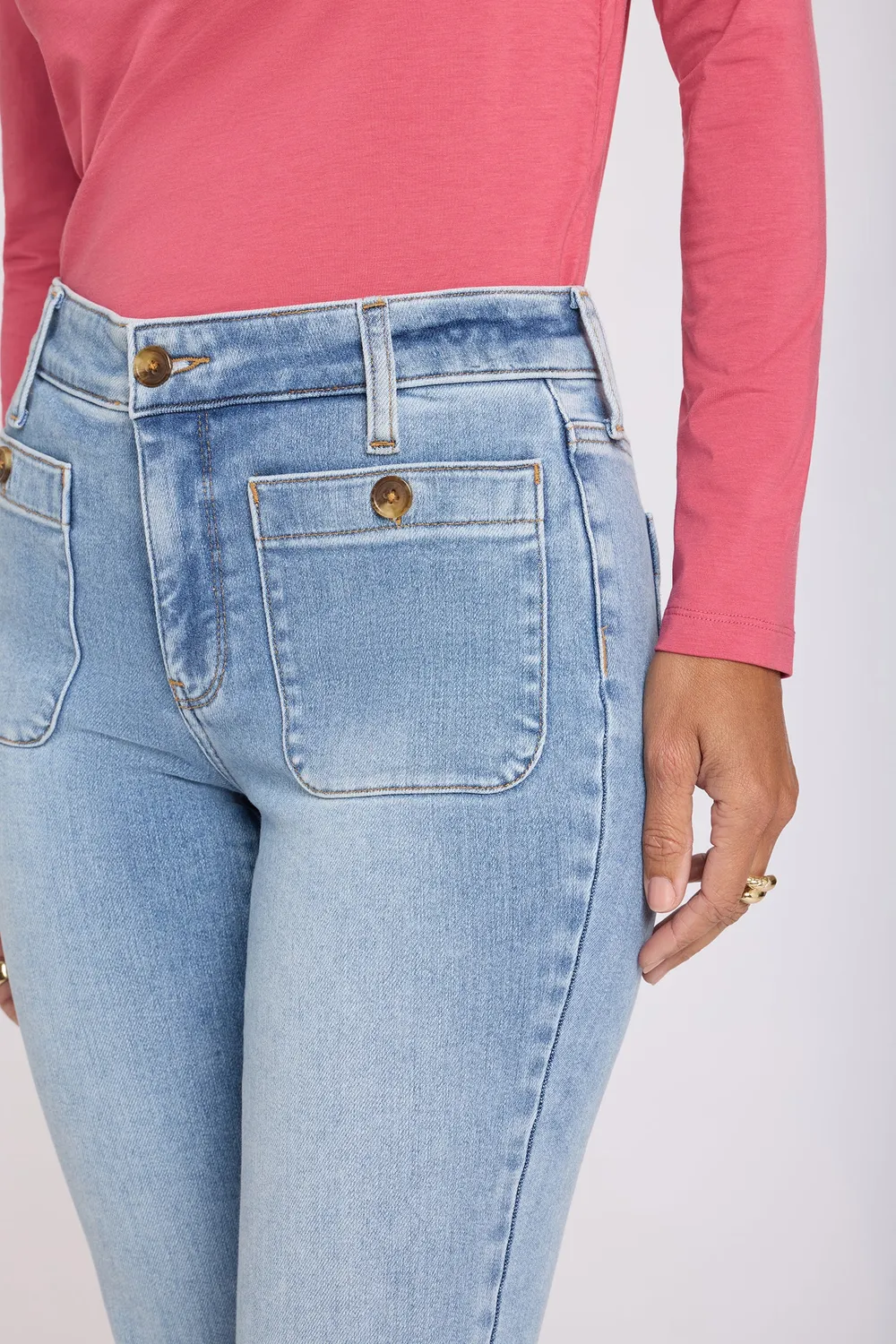 NYDJ Marilyn Straight Jeans Mist Springs Blau