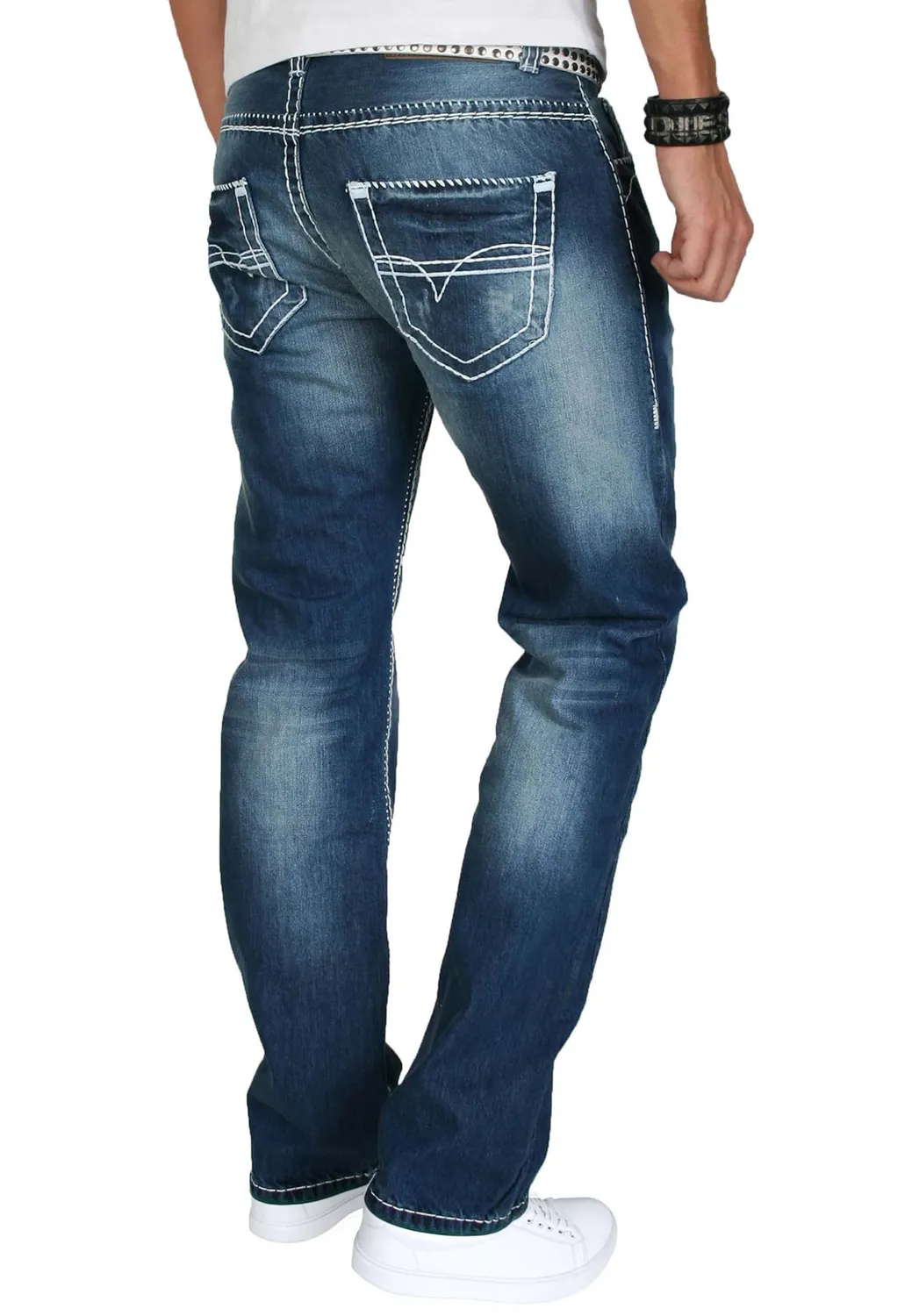 Alessandro Salvarini AS007 Herren Jeans 34W/34L Regular blau