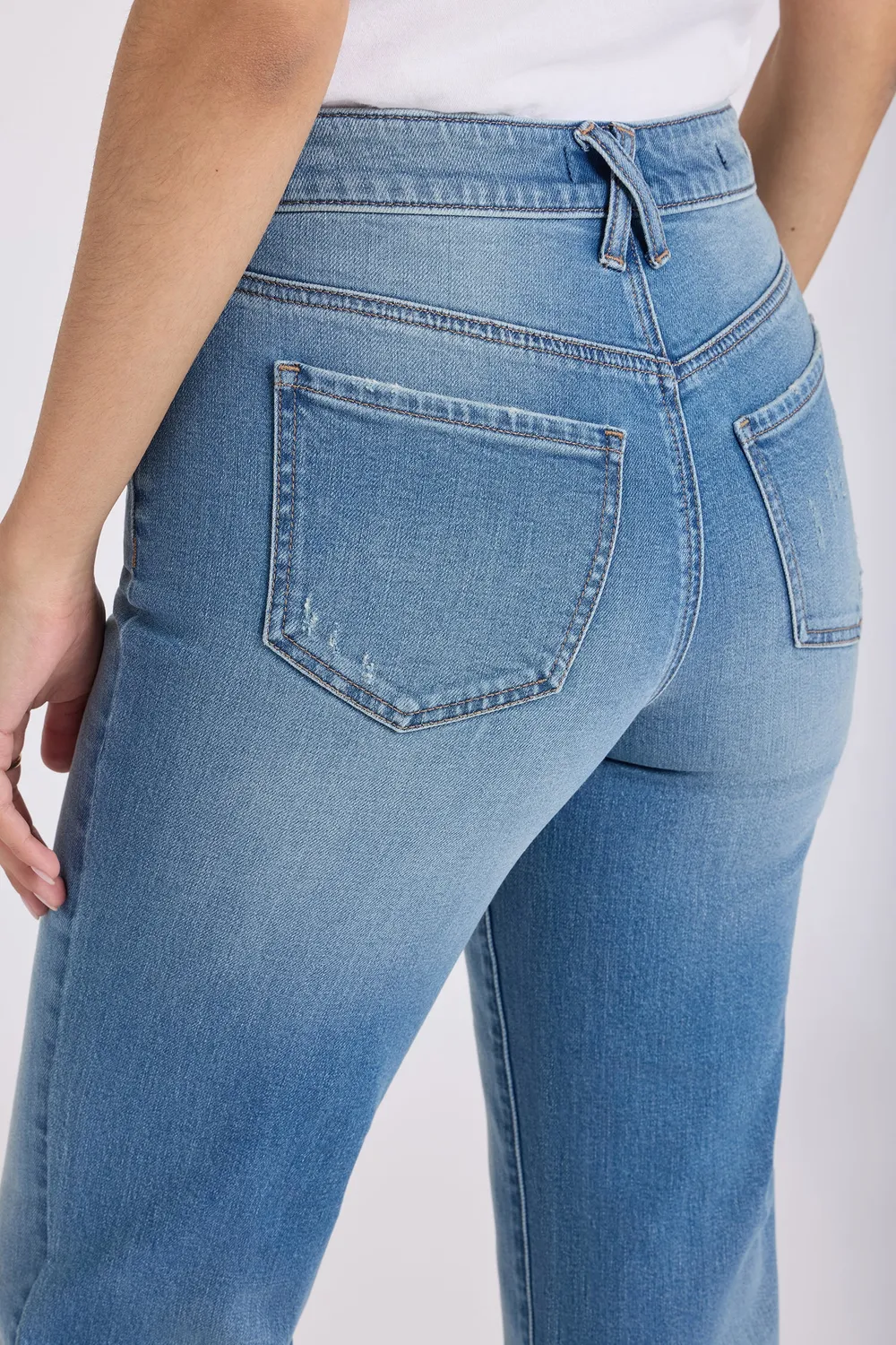 NYDJ Bailey Relaxed Straight Ankle Jeans Port Sea blau