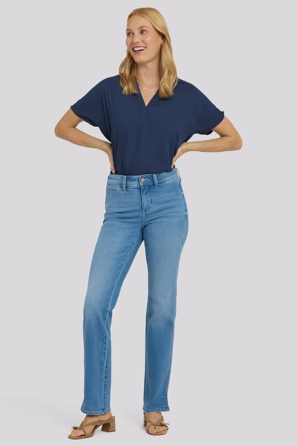 NYDJ Marilyn Straight Petite Jeans Vista Lakes Indigo