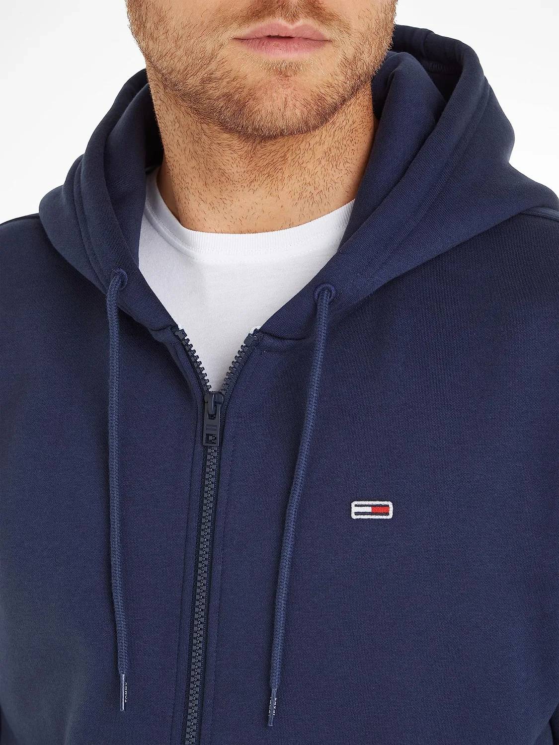 Tommy Jeans TJM Regular Zipper Hoodie blau Kapuze