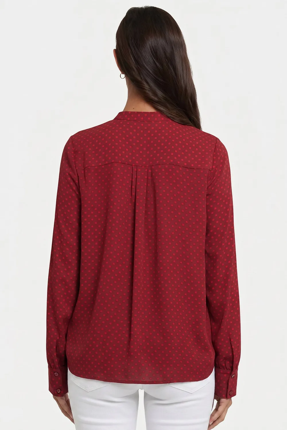 NYDJ Tie-Neck Bluse Claret Dots