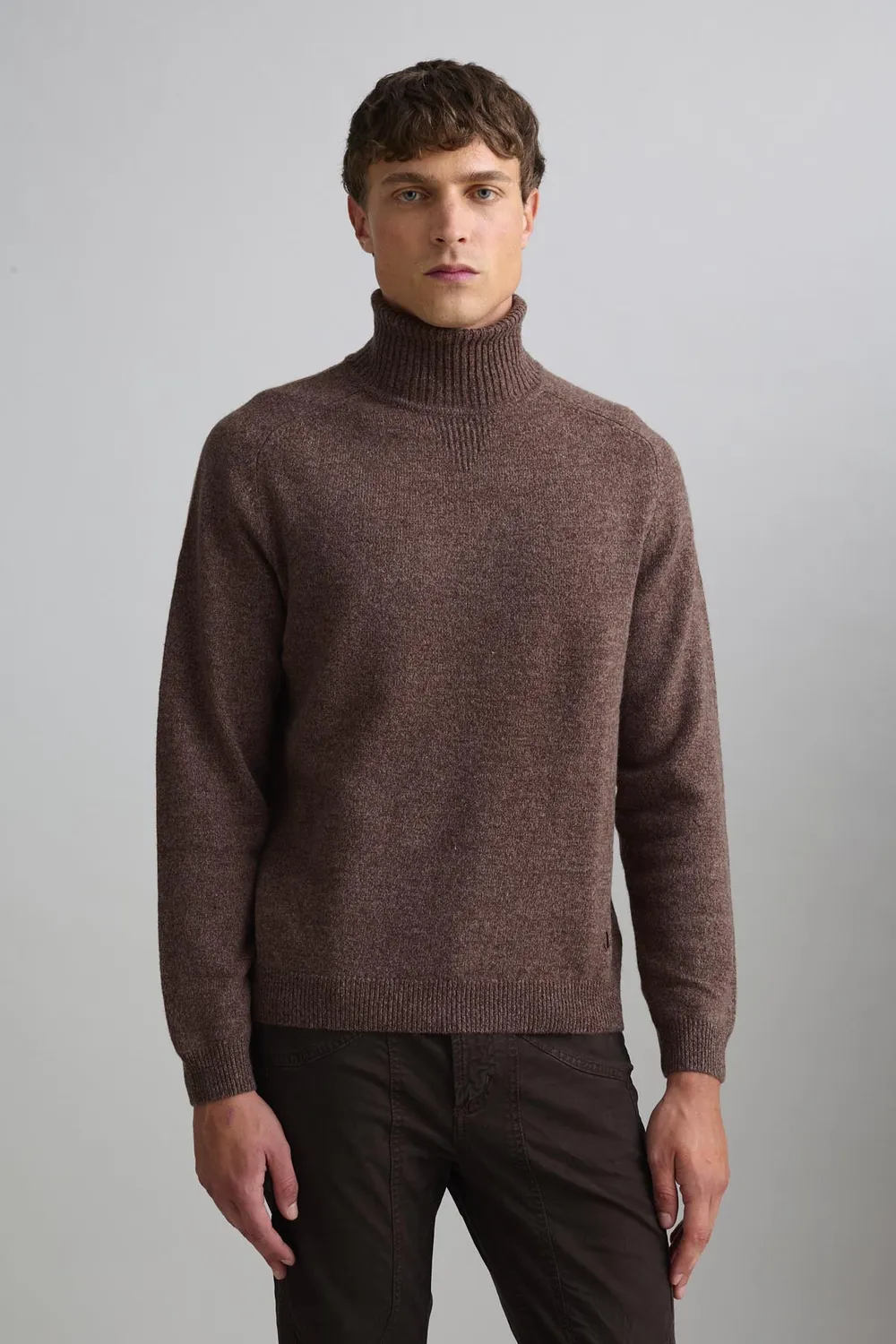 Jeckerson Dolcevita Rollkragenpullover Braun Melange Wolle