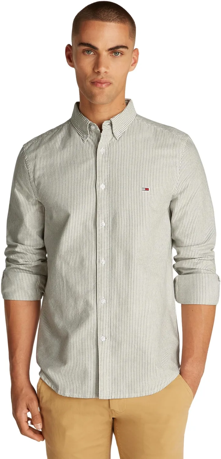 Tommy Jeans Stripe Oxford Herren Hemd Slim Fit gestreift