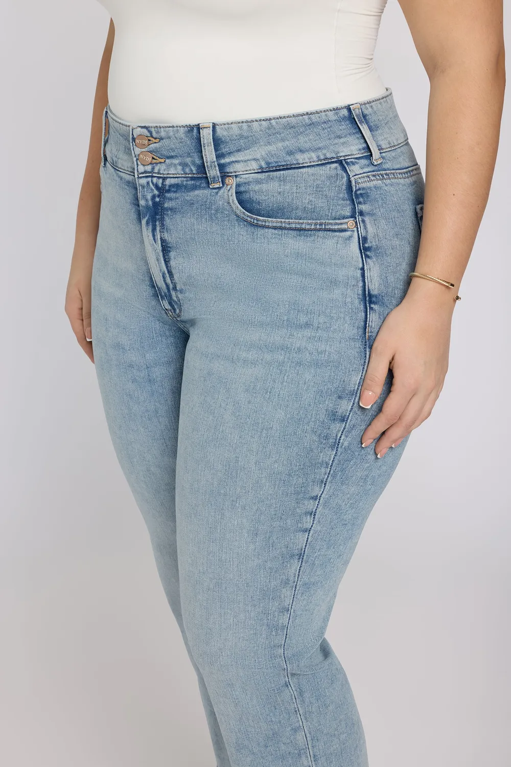 NYDJ Bailey Crop Jeans Plus Size Keys View Hellblau