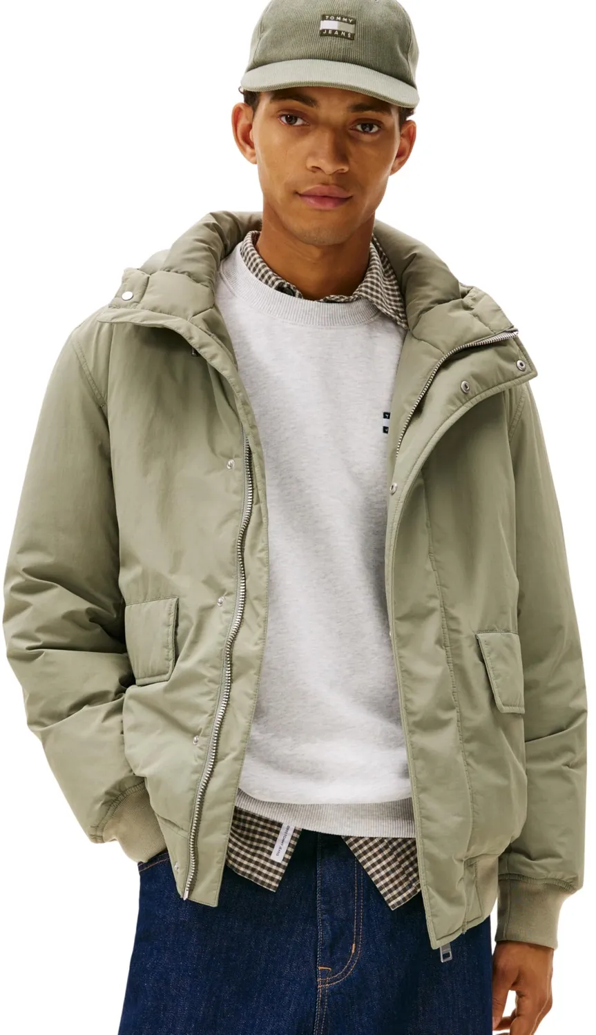 Tommy Jeans City Ready Herren Bomberjacke L mit Kapuze