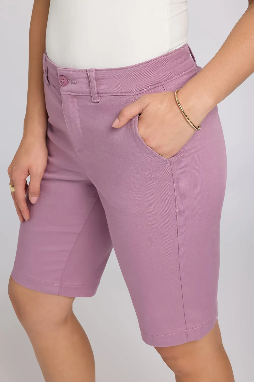 NYDJ Bermuda Shorts Dusky Daisy Stretch-Twill pink