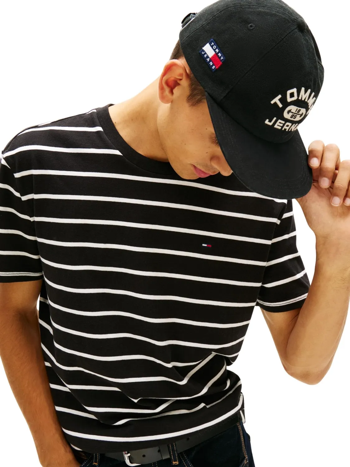 Tommy Jeans TJM Reg Stripe DM0DM22544 T-Shirt Gr.L gestreift