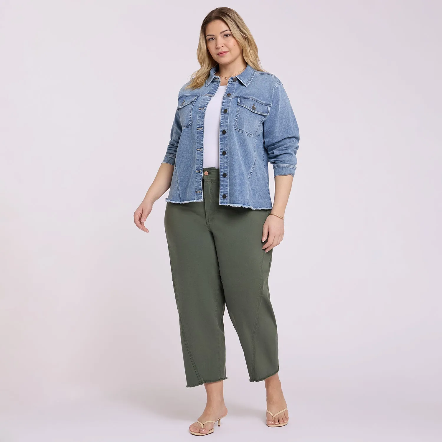 NYDJ Alyssa Relaxed Crop Plus Size Jeans Desert Green