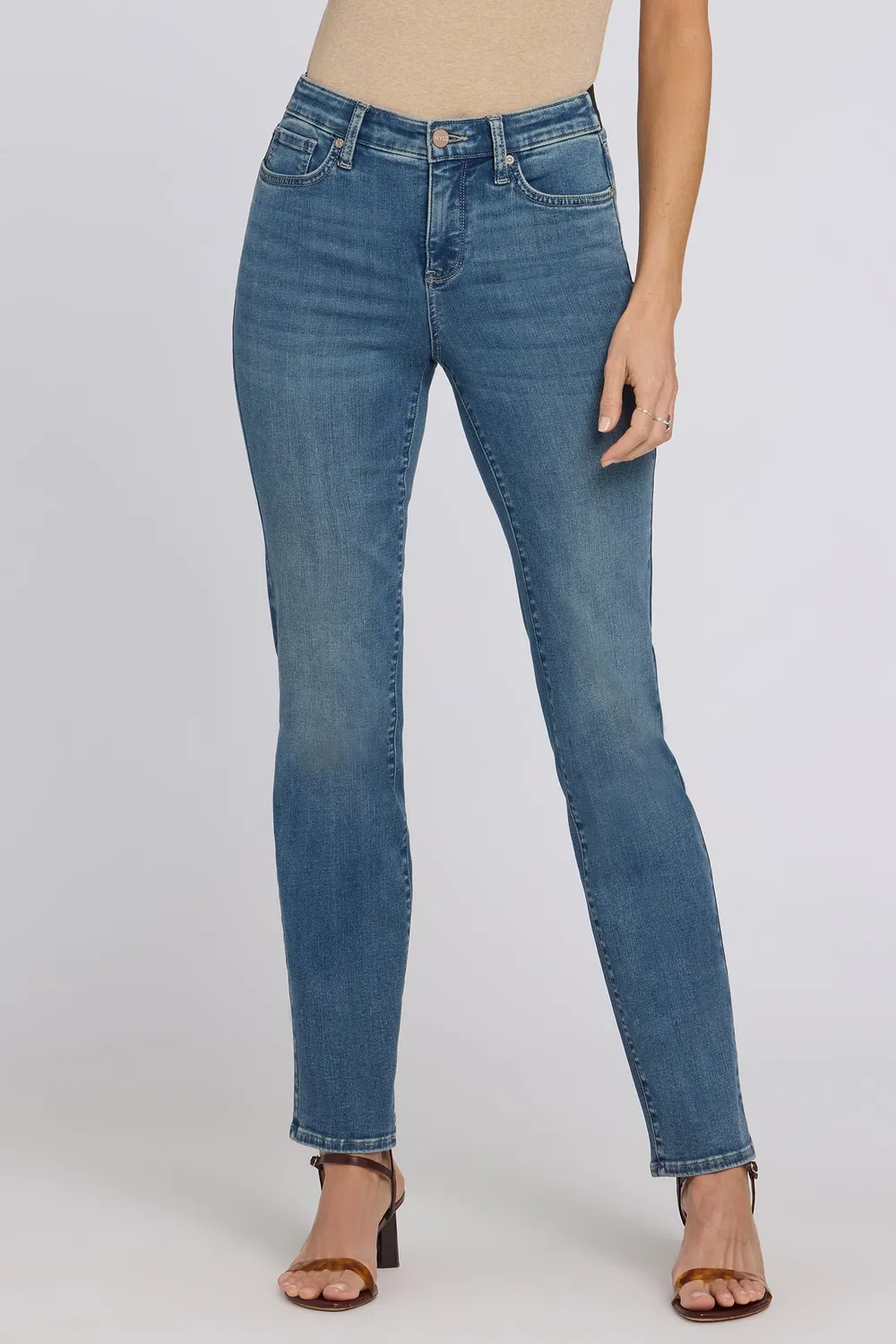 NYDJ No Gapper Marilyn Straight Jeans Breezy Palms