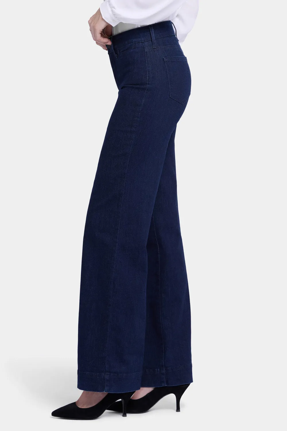 NYDJ Teresa Trouser Jeans Rinse Blau weites Bein