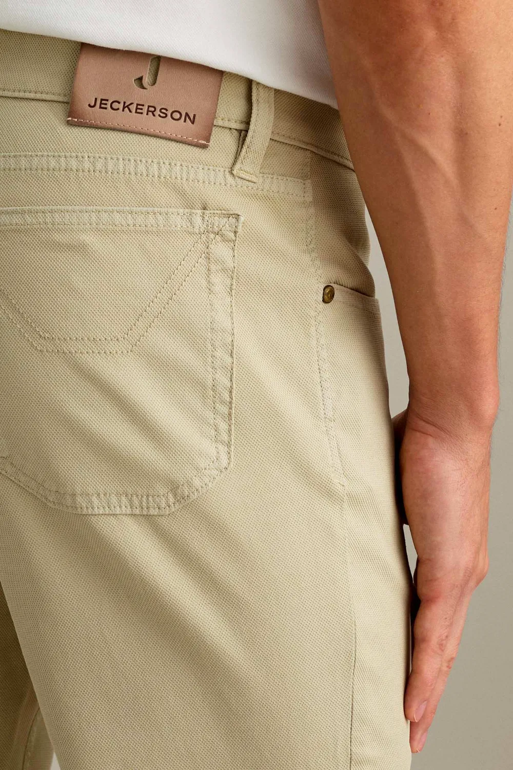 Jeckerson Jordan Herrenhose Slim Fit Beige Hell Stretch