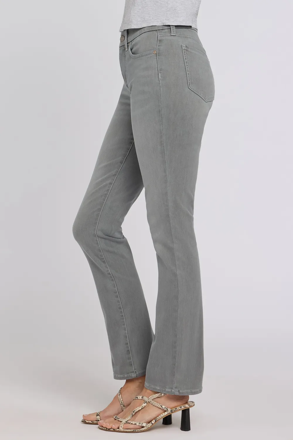 NYDJ Waist-Match Marilyn Straight Jeans Stone Fade Grau