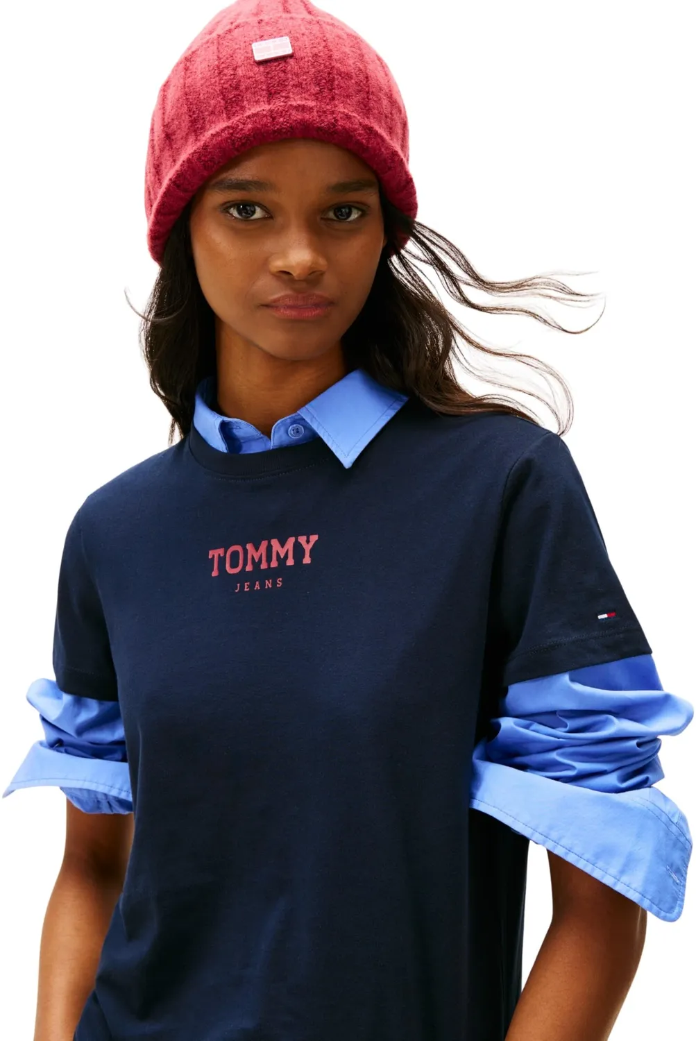 Tommy Jeans Essential T-Shirt Dunkelblau Rundhals XL