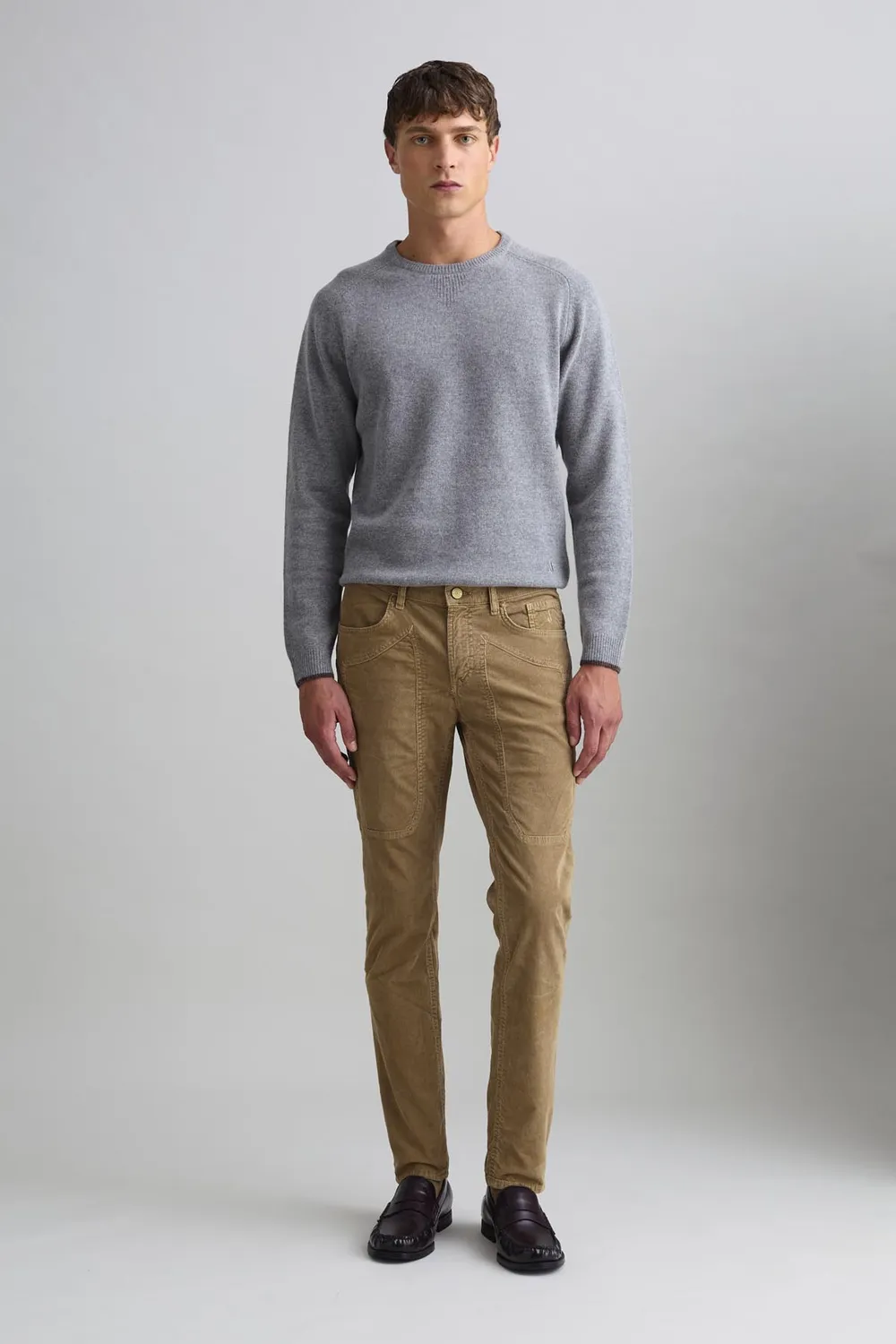 Jeckerson John Toppa Samthose Slim Fit haselnuss