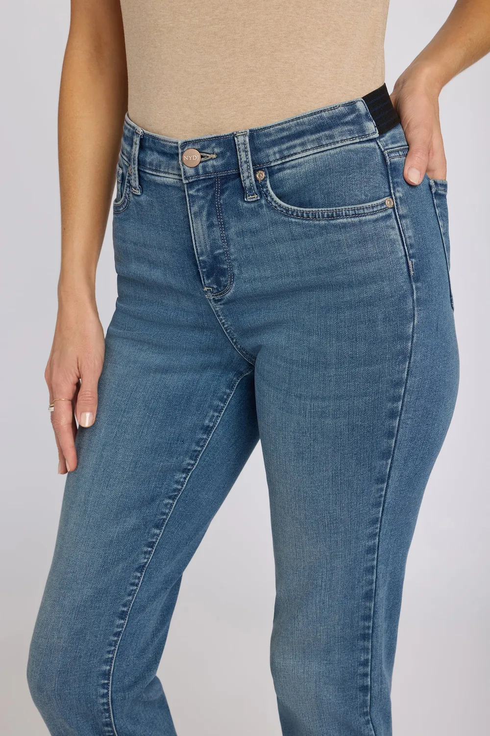 NYDJ No Gapper Marilyn Straight Jeans Breezy Palms