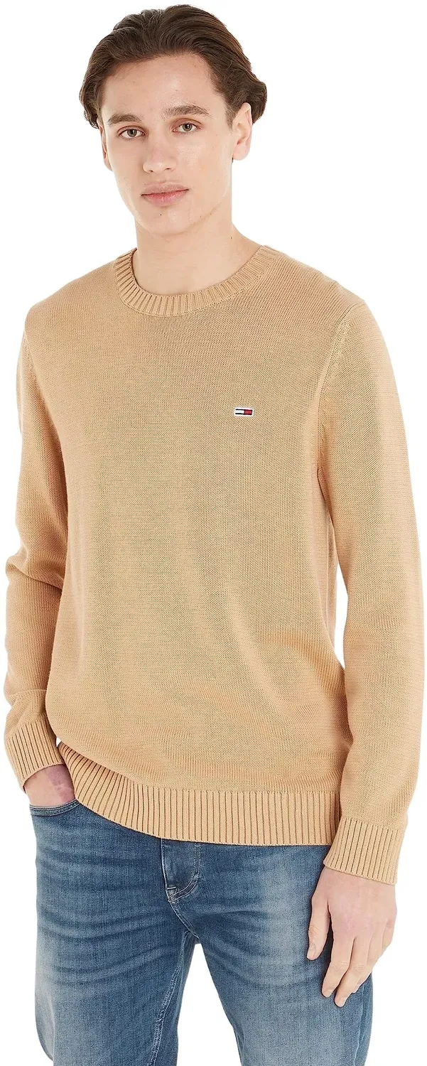 Tommy Jeans Essential Crew Neck Herren Strickpullover M Beige