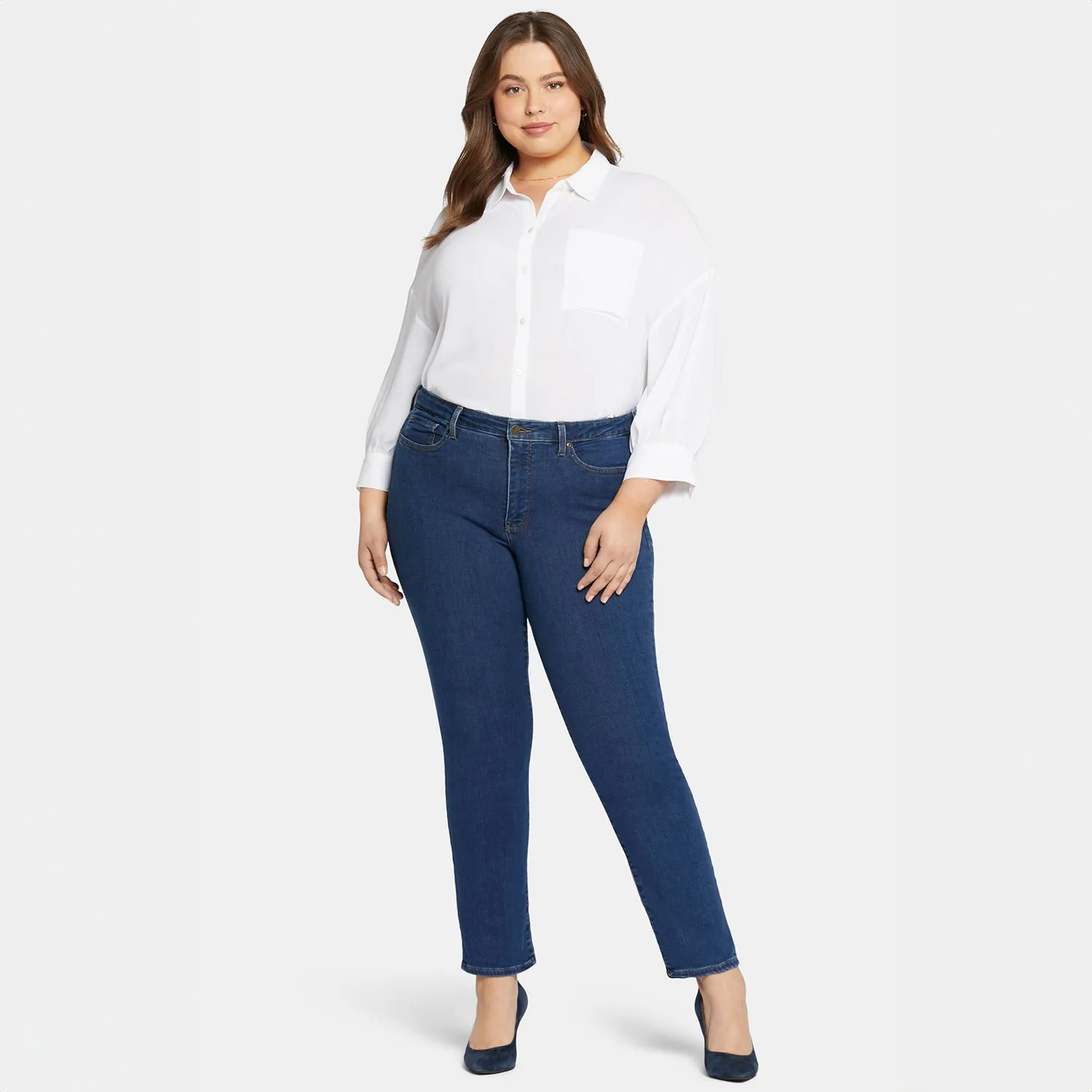 NYDJ Sheri Slim Jeans Quinn Plus Size blau