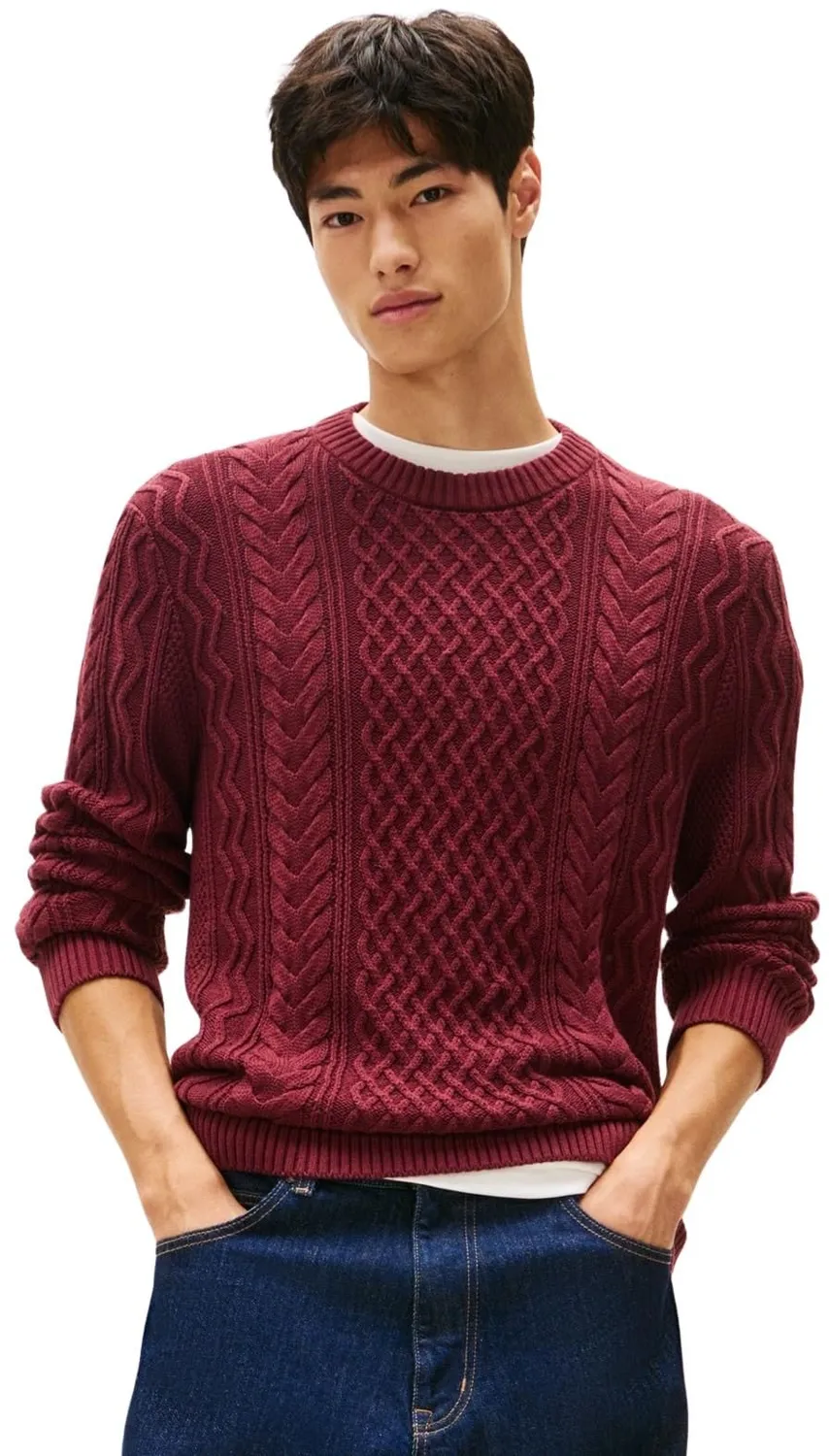 Tommy Jeans Cable Knit Pullover Zopfmuster Wolle