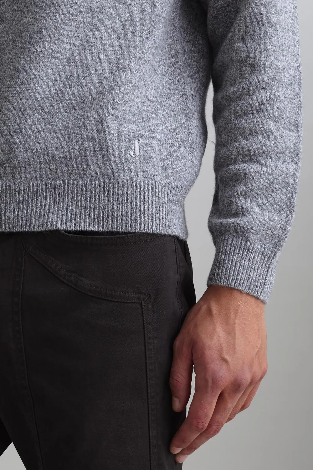 Jeckerson Dolcevita Wollpullover Grau Melange