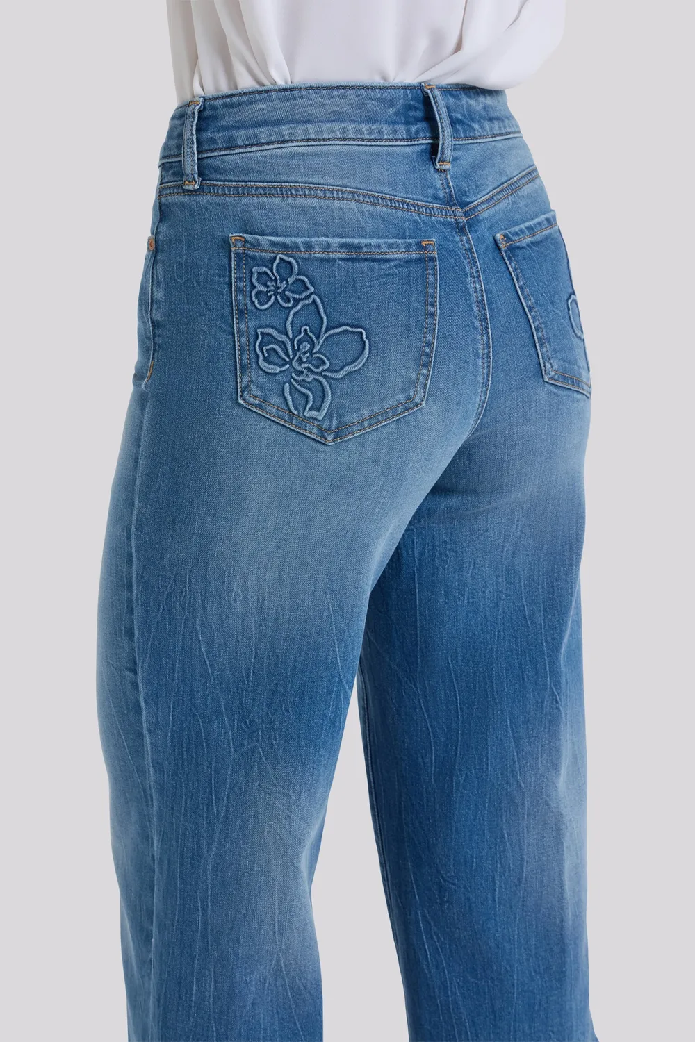 NYDJ Brigitte Wide Leg Capri Jeans Pacifica Indigo