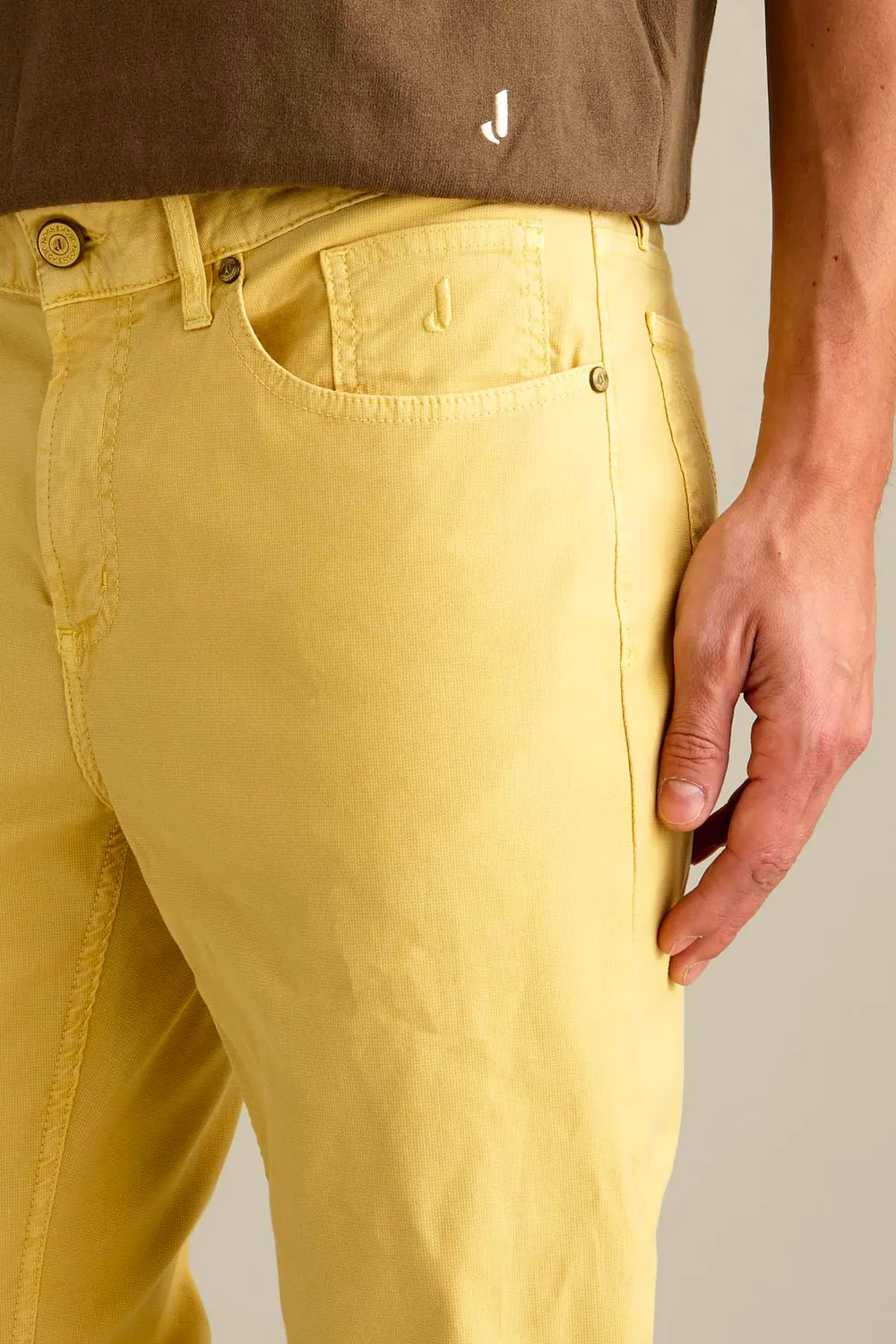 Jeckerson Jordan Slim Fit Herrenhose gelb pigmentgefärbt