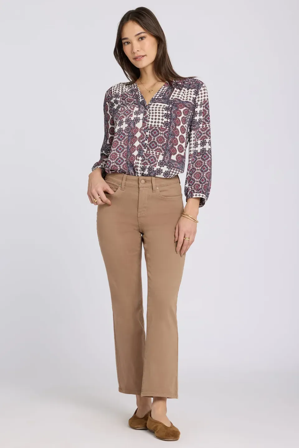 NYDJ Marilyn Straight Ankle Jeans Toasted Coconut