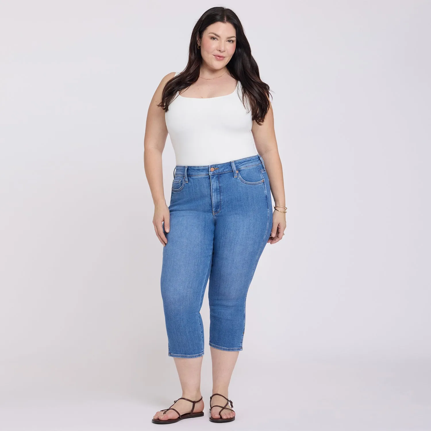 NYDJ Chloe Capri Jeans Plus Blue Paradise Mid Rise
