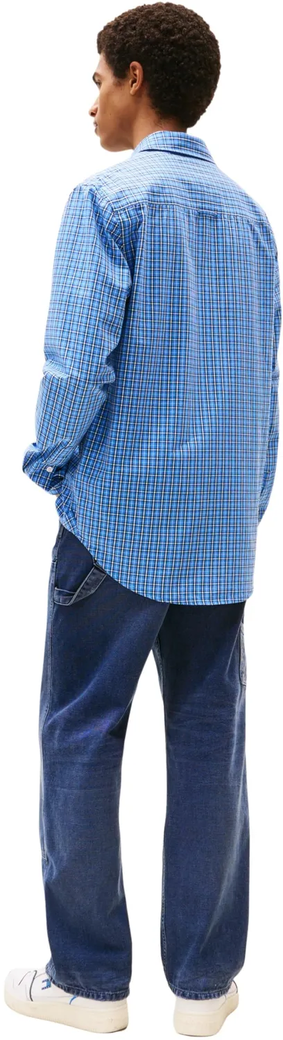 Tommy Jeans TJM Essnt Poplin Herren Hemd XXL Check Blau
