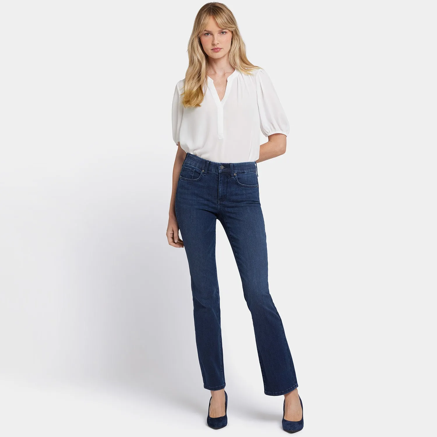 NYDJ Waist-Match Marilyn Straight Jeans Basin