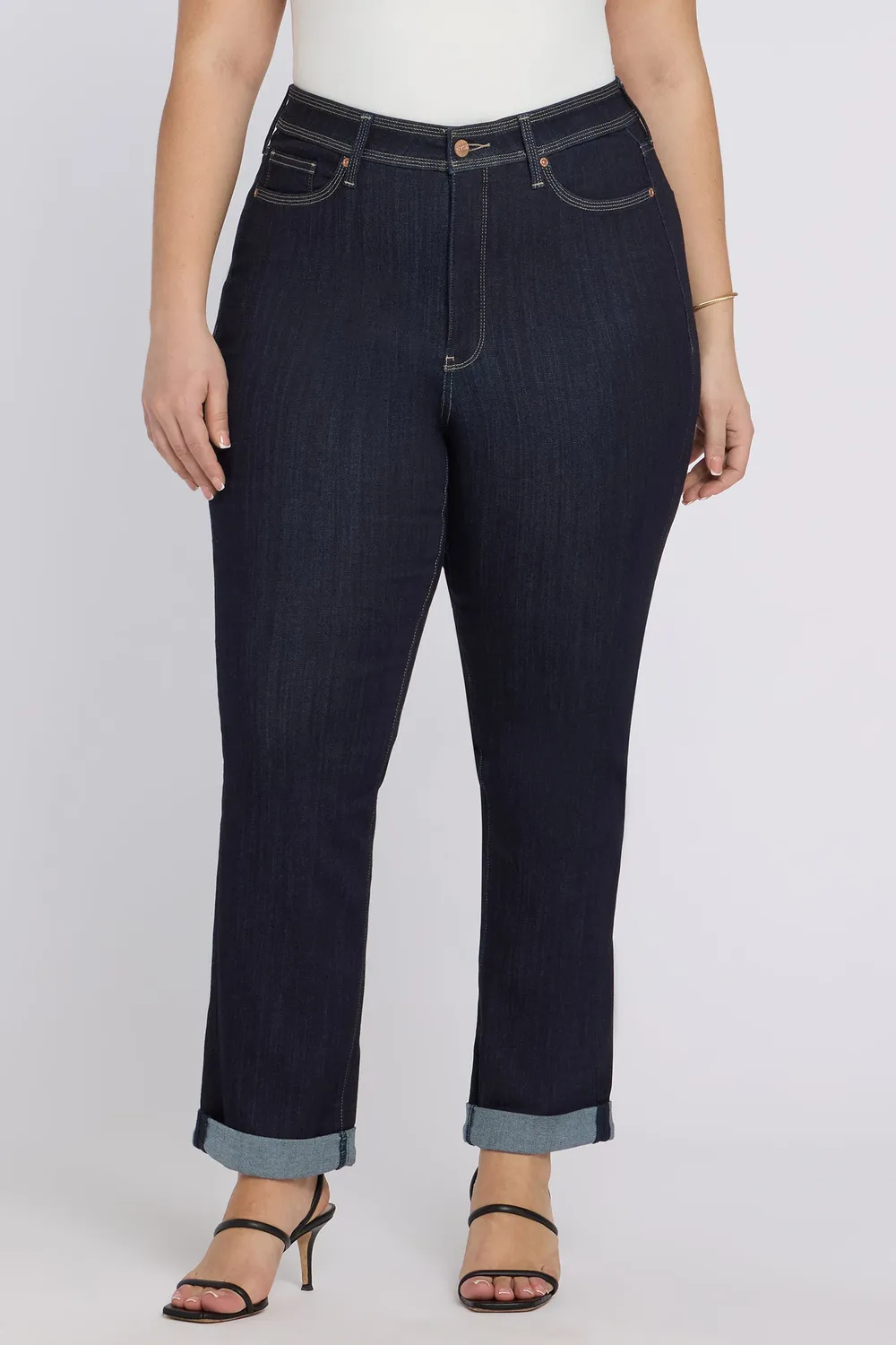 NYDJ Marilyn Straight Jeans Plus Morning Tides Indigo Stretch