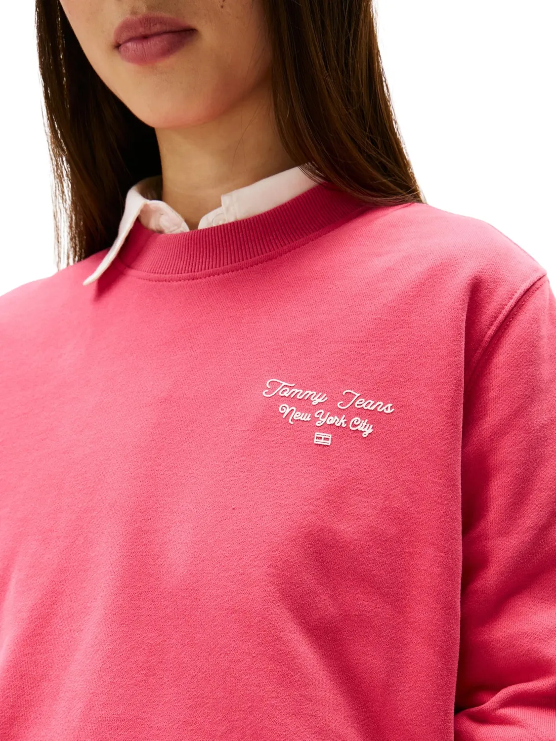 Tommy Jeans Reg ESS Logo Crew Sweatshirt DW0DW21960 Schwarz M