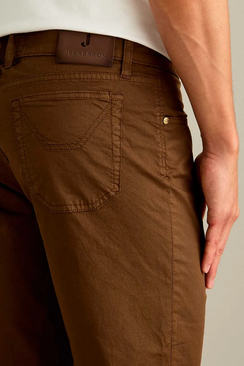 Jeckerson Jo Bermuda Hellbraun Gabardine Slim Fit