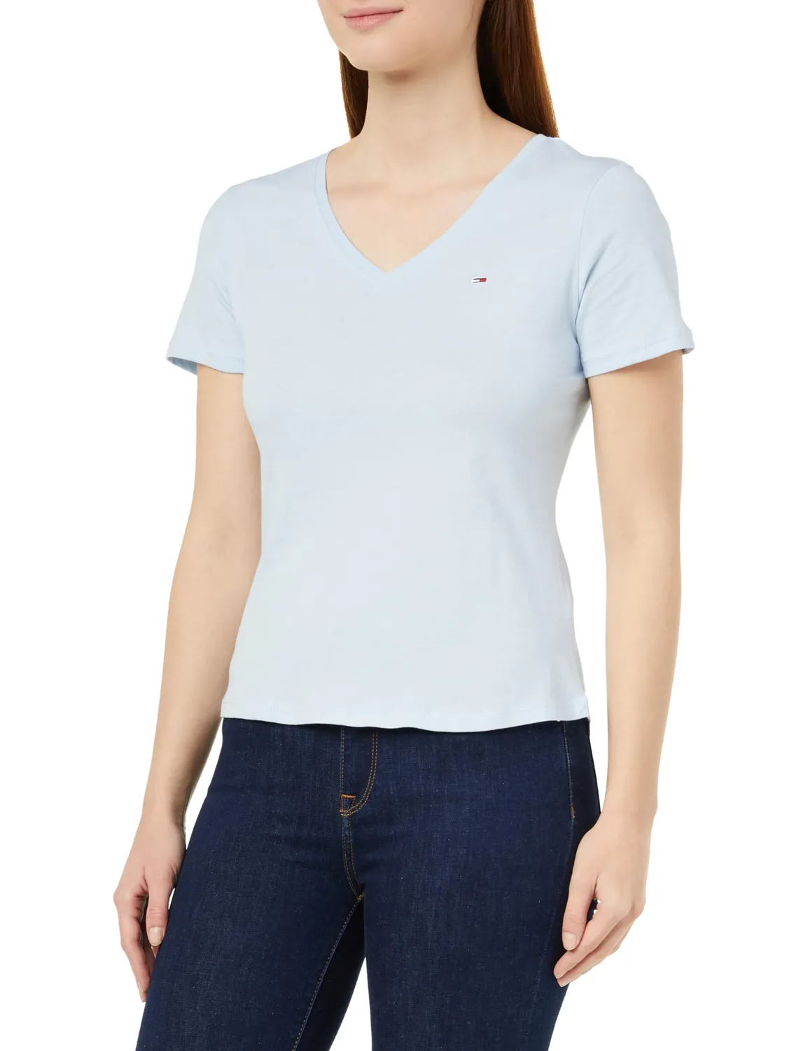 Tommy Jeans TJW Slim Soft V-Ausschnitt T-Shirt slim