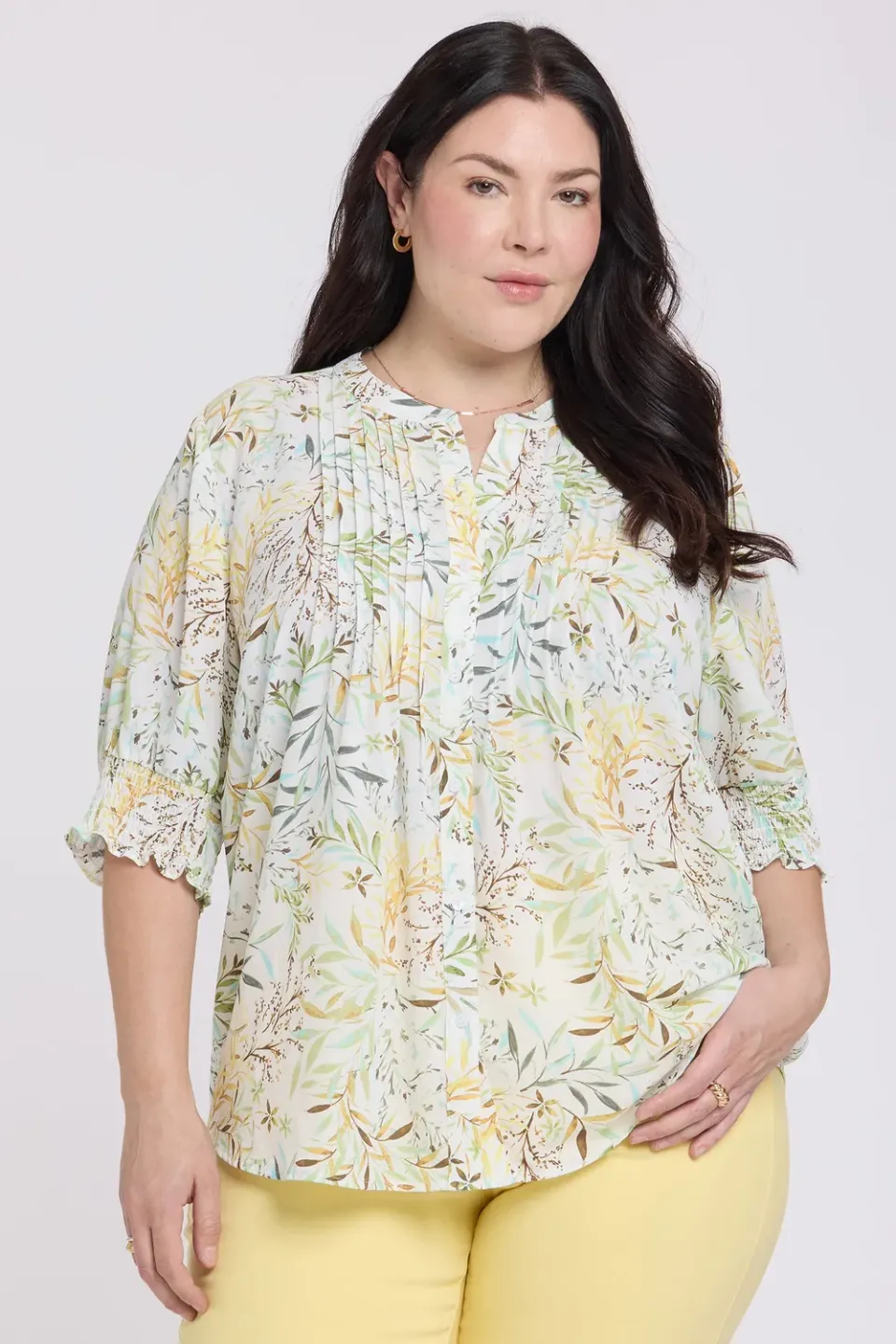 NYDJ Bluse Plus Chateau Jardin Kurzarm